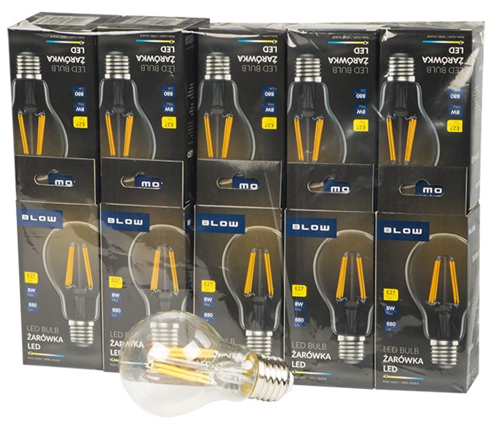 Zestaw żarówek Blow LED E27 8W A60 230V 10 szt (5900804123880) - obraz 1