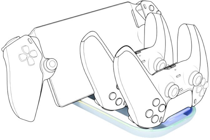 Stacja ładująca Nacon PS5 3-in-1 Charging Station RGB White (3665962025606) - obraz 4