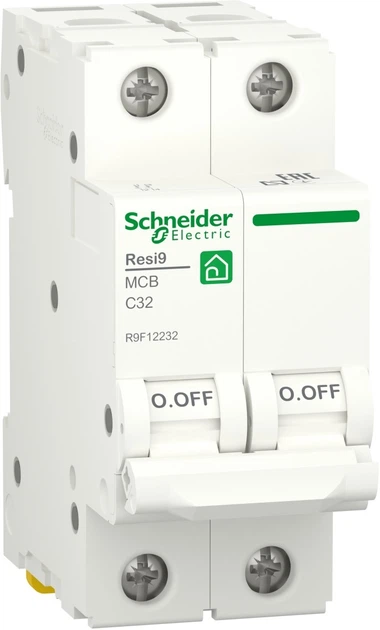 Автоматичний вимикач 2-полюсний Schneider Electric RESI9 2P 32A C 6 kA R9F12232 - Фото 1 Автоматичний вимикач 2-полюсний Schneider Electric RESI9 2P 32A C 6 kA R9F12232 - изображение 1