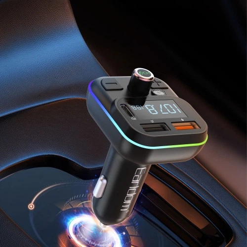 FM Модулятор Earldom ET-M86 PD18W/RGB 7 colors/1USB/1Type-C/1U-Disk/3.1A (Чорний) - изображение 3