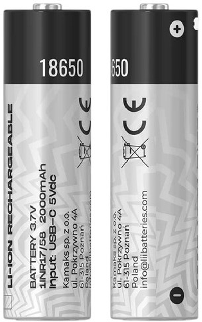Акумулятори LiiBatteries 18650 TYPE-C USB Rechargeable 2 шт (9313448510842) - зображення 3