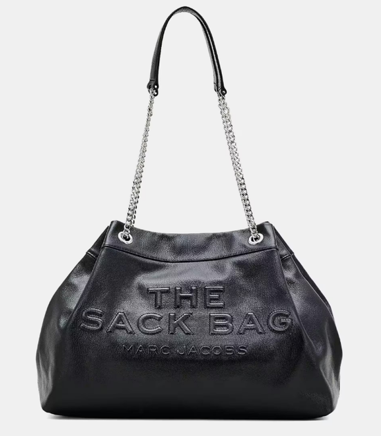 Женская кожаная сумка Marc Jacobs The Large Chain Sack Bag, чёрная