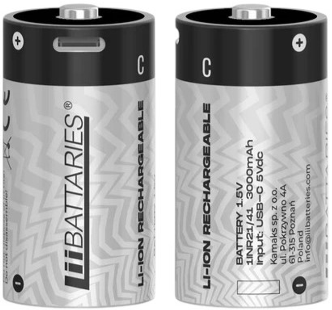 Акумулятори LiiBatteries C TYPE-C USB Rechargeable 2 шт (9313448510729) - зображення 3