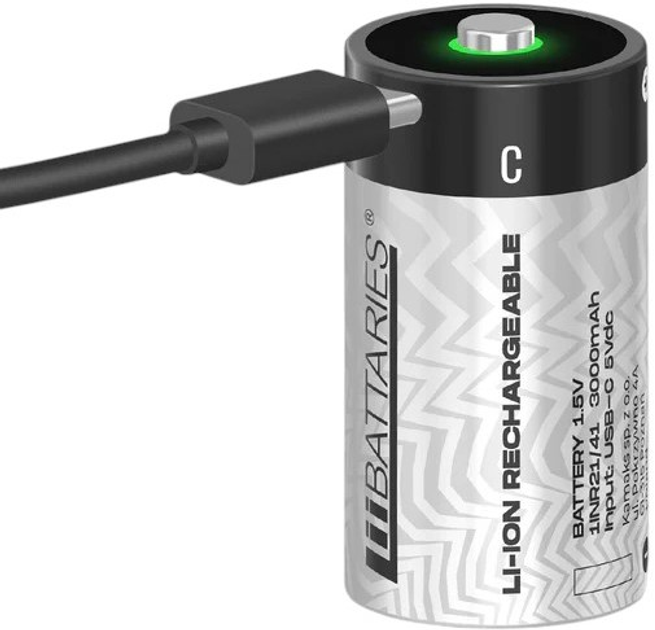 Акумулятори LiiBatteries C TYPE-C USB Rechargeable 2 шт (9313448510729) - зображення 5