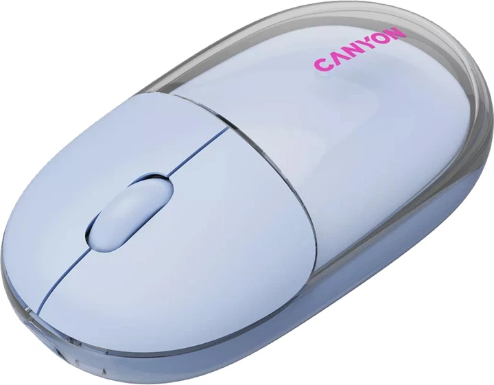 Миша Canyon OnClick 24 Dual-mode Silent Bluetooth/Wireless Transparent/Blue (CNS-CMSW24BL) - зображення 5