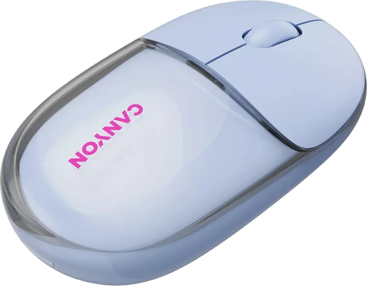 Миша Canyon OnClick 24 Dual-mode Silent Bluetooth/Wireless Transparent/Blue (CNS-CMSW24BL) - зображення 6
