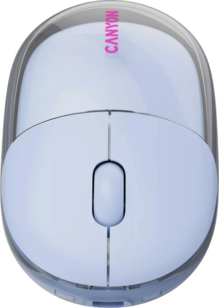 Миша Canyon OnClick 24 Dual-mode Silent Bluetooth/Wireless Transparent/Blue (CNS-CMSW24BL) - зображення 9
