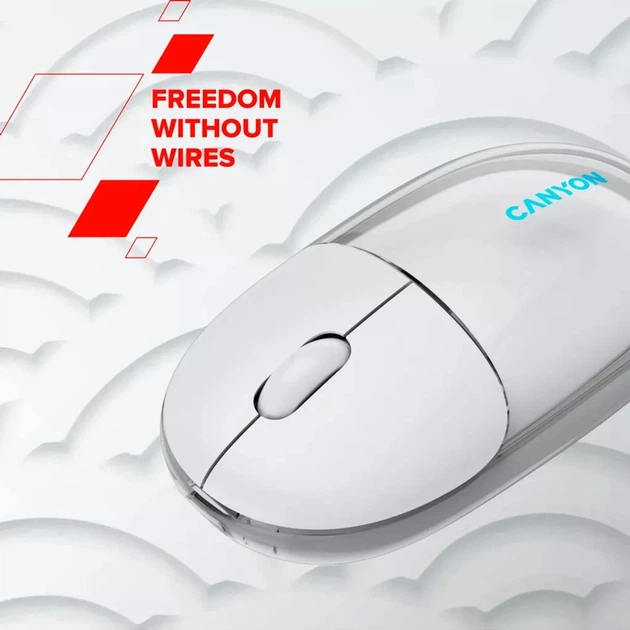 Миша Canyon OnClick 24 Dual-mode Silent Bluetooth/Wireless Transparent/White (CNS-CMSW24W) - зображення 10