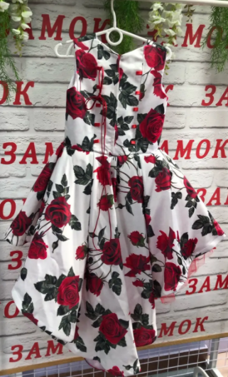 Дитяче ошатне плаття в квіти атласне зі шлейфом розмір 128 - изображение 2