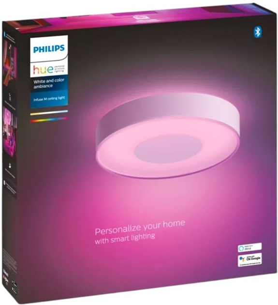 Стельовий світильник Philips Hue White and Colour Ambiance Infuse medium ceiling lamp (8718696176498) - зображення 5