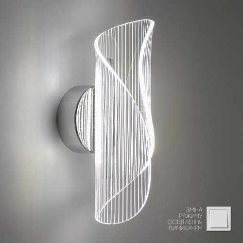 Светильник настенный светодиодный бра LUMINARIA LUMIERA 10W 3000-6500К 950Лм I-ON/OFF CHROME/CLEAR 220V IP20 - Фото 1 Светильник настенный светодиодный бра LUMINARIA LUMIERA 10W 3000-6500К 950Лм I-ON/OFF CHROME/CLEAR 220V IP20 - изображение 1