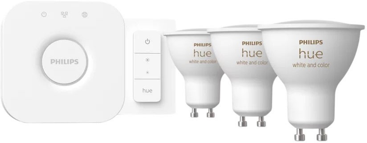 Стартовий набір Philips 3 розумні точкові світильники GU10 + регулятор затемнення Dimmer switch (8720169254503) - зображення 2
