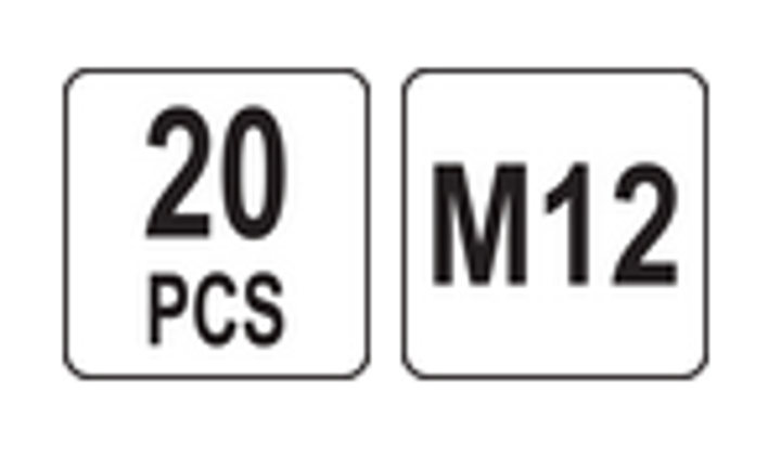 Нитогайка сталева YATO М12 22 мм 20 шт (YT-36476) - зображення 2