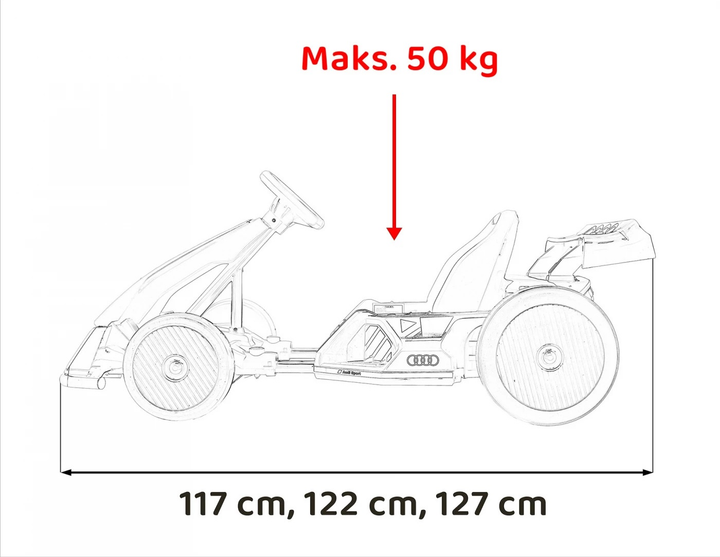 Gokart Ramiz Audi z Funkcją Driftu Biały (5903864943153) - obraz 20