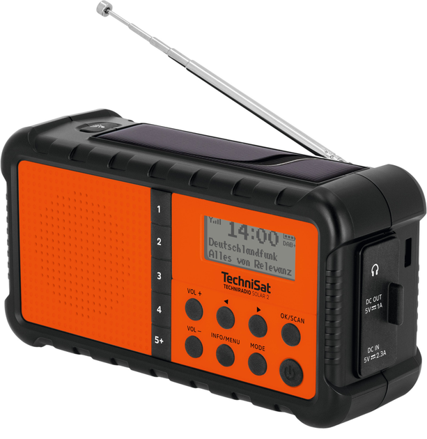 Радіо TechniSat TechniRadio Solar 2 Black/Orange (0000/3996) - зображення 4
