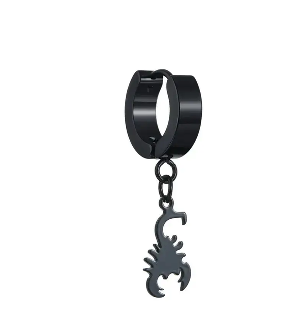 Серьги Scorpion со скорпионом черный скорпион из стали 1шт - Фото 1 Серьги Scorpion со скорпионом черный скорпион из стали 1шт - изображение 1