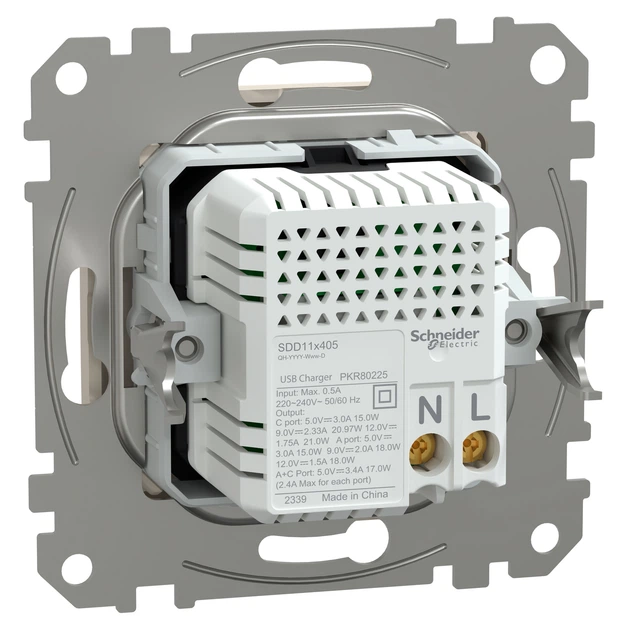 Розетка USB Schneider Electric Sedna Design тип A+C, 3A, 21Вт Бежевий (SDD112405) - Фото 2 Розетка USB Schneider Electric Sedna Design тип A+C, 3A, 21Вт Бежевий (SDD112405) - зображення 2