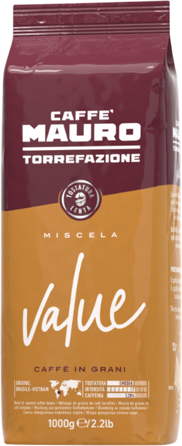 Кава в зернах Mauro Value 1 кг (8002530172129) - зображення 1