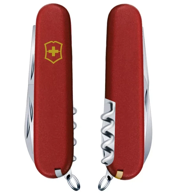 Складаний ніж Victorinox Spartan Mat 12 функцій для активних людей стильний червоний із жовтим логотипом - зображення 3