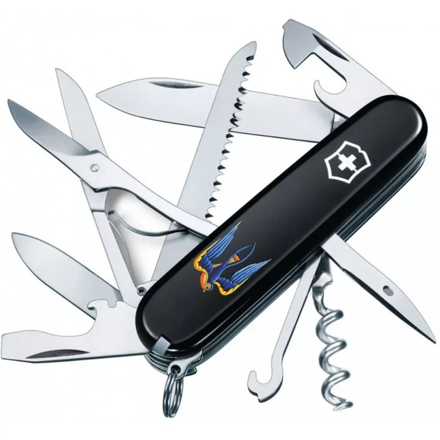Складаний ніж Victorinox Huntsman для туризму та активного відпочинку багатофункціональний із символікою України - Фото 1 Складаний ніж Victorinox Huntsman для туризму та активного відпочинку багатофункціональний із символікою України - зображення 1