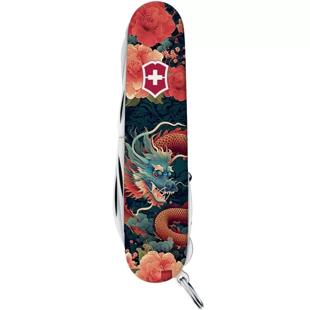 Складной нож Victorinox Huntsman для активного отдыха и туризма с 15 функциями и дизайном китайского дракона - изображение 2