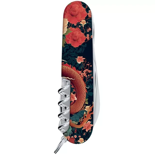 Складной нож Victorinox Huntsman для активного отдыха и туризма с 15 функциями и дизайном китайского дракона - изображение 3