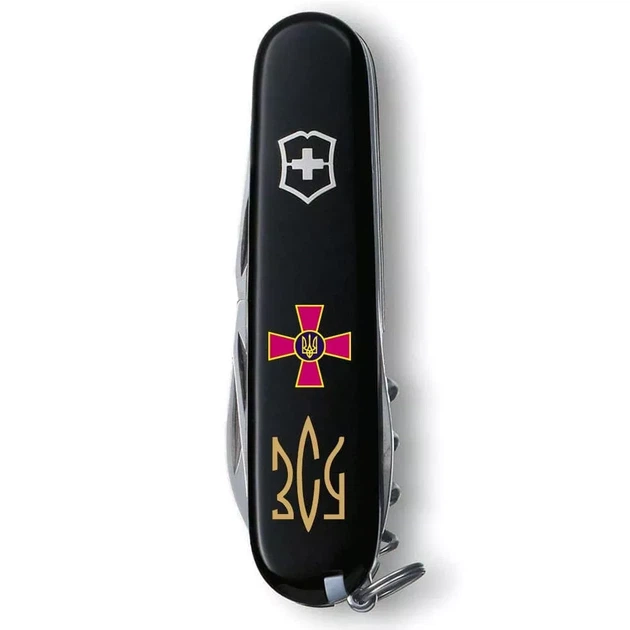 Складной нож Victorinox Huntsman Army для активного отдыха с эмблемой ЗСУ и 15 функциями - изображение 2