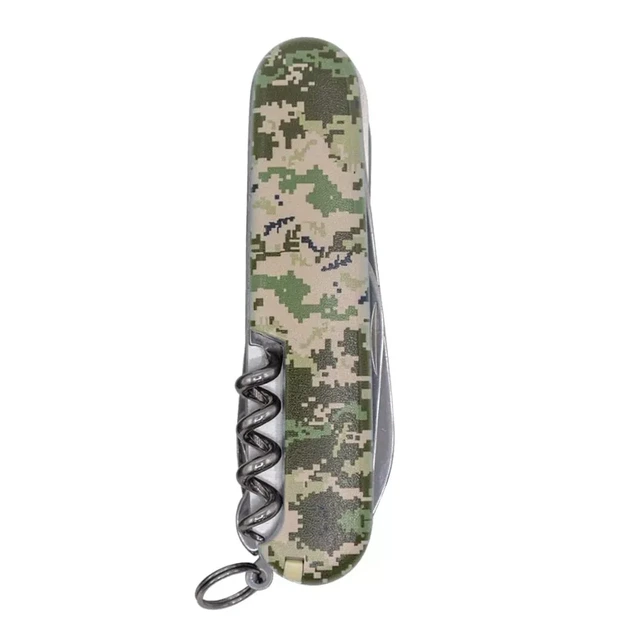 Складной нож Victorinox Huntsman Army Пиксель для активного отдыха и туризма многофункциональный камуфляжный - изображение 2