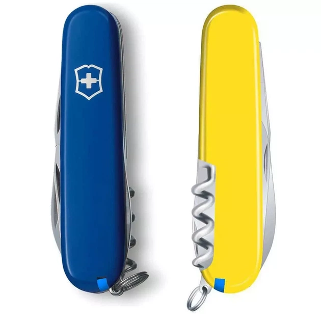 Складаний ніж Victorinox Camper синьо-жовтий для активного відпочинку та подорожей багатофункціональний компактний - Фото 5 Складаний ніж Victorinox Camper синьо-жовтий для активного відпочинку та подорожей багатофункціональний компактний - зображення 5
