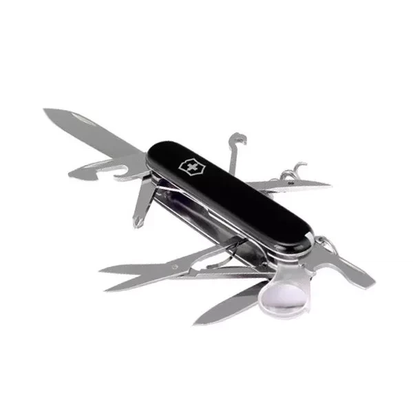 Складной нож Victorinox Explorer 16 функций черный для активного отдыха и туризма компактный и надежный - изображение 2