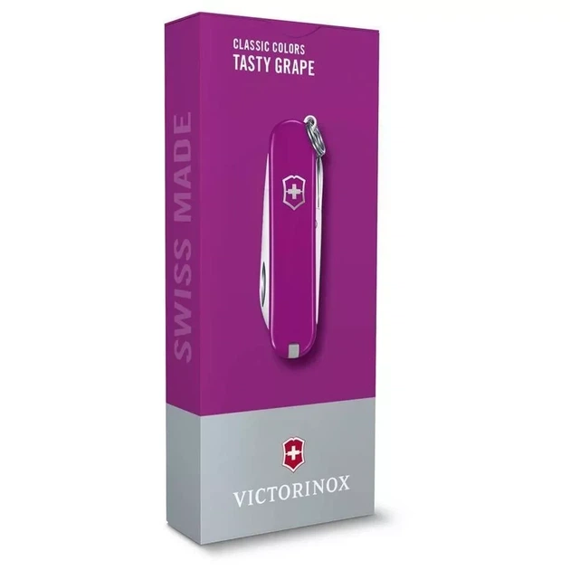 Складной нож Victorinox Classic SD пурпурный для повседневного использования 7 функций компактный аксессуар - изображение 4