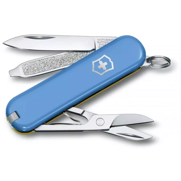 Складаний ніж Victorinox Classic SD для активного відпочинку компактний багатофункціональний блакитно-жовтий - Фото 1 Складаний ніж Victorinox Classic SD для активного відпочинку компактний багатофункціональний блакитно-жовтий - зображення 1