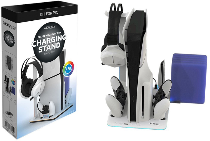 Stacja dokująca Maxx Tech PS5 DLX LED Mult-Functional Stand (5055957705527) - obraz 6