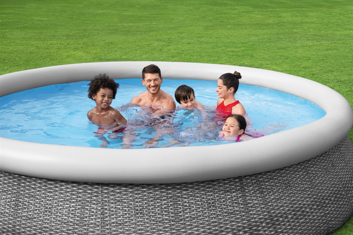 Басейн каркасний Bestway Fast Set 457 x 84 см 57313 Сірий (6941607310908) (955555910352812) - Уцінка - зображення 6