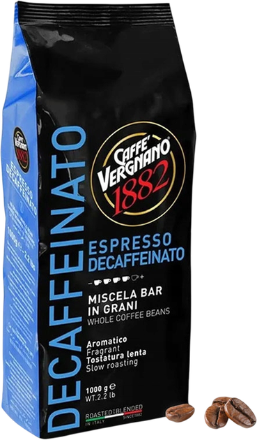 Kawa ziarnista Vergnano Decaffeinato 1 kg (8001800000513) - obraz 2