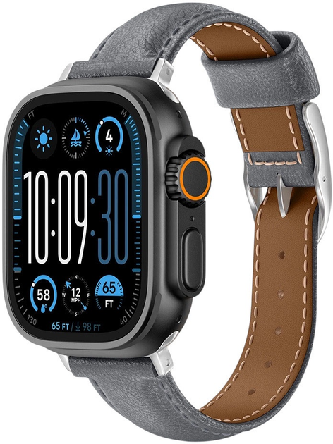 Ремінець AMAZINGTHING Class Band для Apple Watch 45 / 46 / 49 мм Grey (4896238001263) - зображення 4
