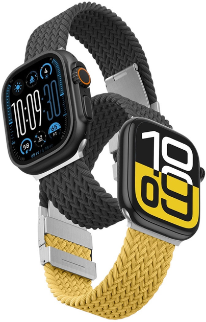 Pasek AMAZINGTHING Blend Band do Apple Watch 45 / 46 / 49 mm 2 szt. Yellow-Black (4896238001270) - obraz 1
