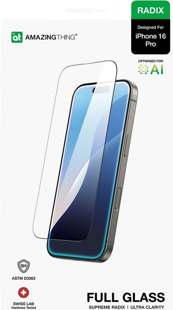 Захисне скло AMAZINGthing Radix Full Glass для Apple iPhone 16 Pro Transparent (4896238000846) - зображення 4