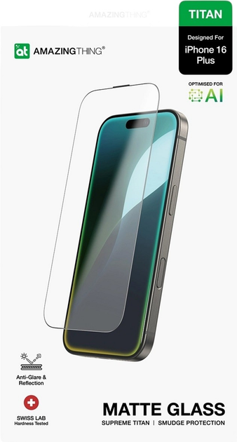 Szkło hartowane AMAZINGthing Titan Matte Glass do Apple iPhone 16 Plus Transparent (4896238001010) - obraz 4
