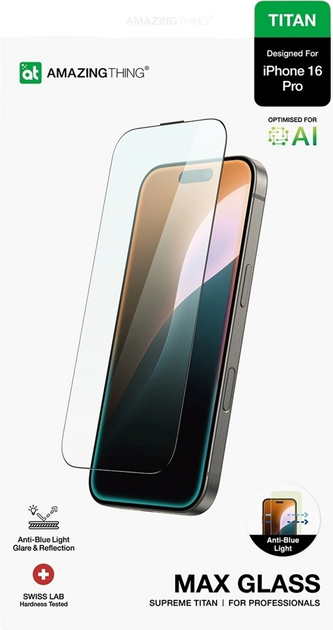 Захисне скло AMAZINGthing Titan Max Glass для Apple iPhone 16 Pro Transparent (4896238001089) - зображення 4