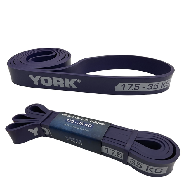 Резинка для фитнеса York 17,5-35кг - 2080x29x4,5 мм, фиолетовый - изображение 5