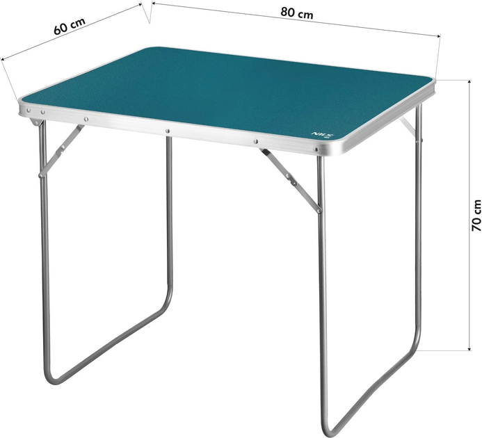 Stół kempingowy Nils Camp NC3401 składany 80 x 60 x 70 cm Niebieski (5908261681684) - obraz 7