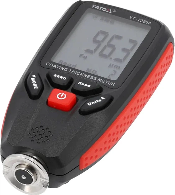Cyfrowy tester grubości lakieru YATO 0-1300 μm, zasilanie 2x1.5 V AAA (YT-72900) - obraz 2