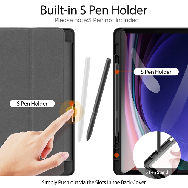 Etui DUX Ducis Domo na Samsung Galaxy TTab S9 z funkcja Smart Sleep podstawka Black (6934913025895) - obraz 3