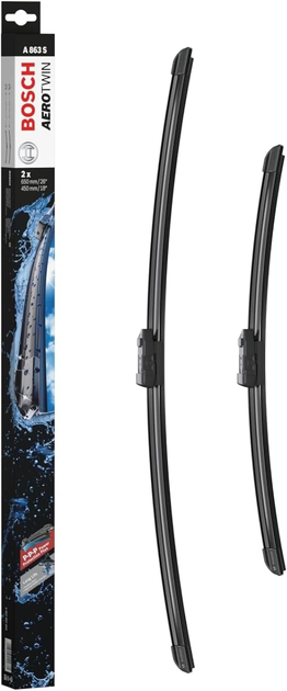 Щітка склоочисника Bosch Aerotwin Flat Blade Wiper Blade Set A863S 2 шт (3276425747074) - зображення 1