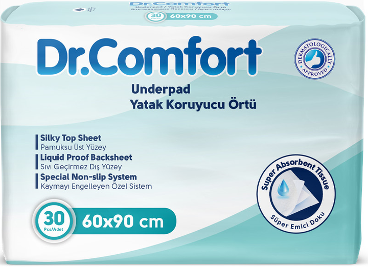 Пеленки впитывающие Dr Comfort 60х90 см 30 шт - Фото 1 Пеленки впитывающие Dr Comfort 60х90 см 30 шт - изображение 1