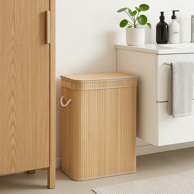 Кошик для білизни з бамбука Nuxio Luva 80L (5902973462111) - зображення 13