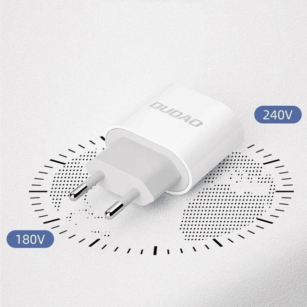 Ładowarka sieciowa Dudao A14EUC USB-C PD 20W + kabel USB-C - USB-C White (6976625332984) - obraz 3