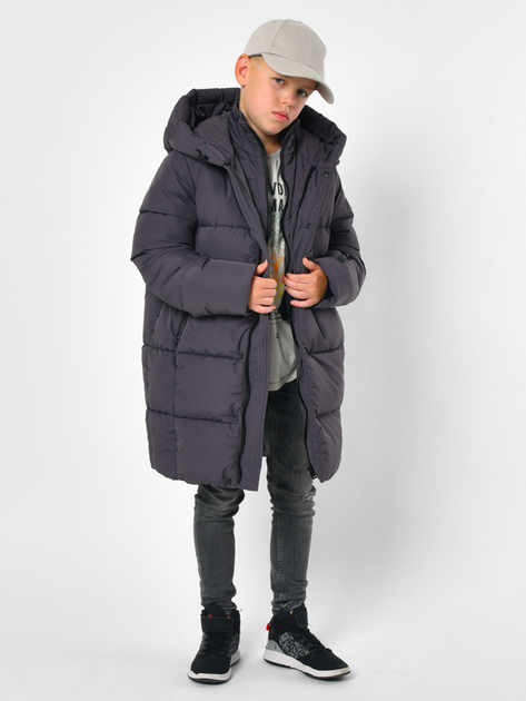 Подростковое зимнее пальто для мальчика X-Woyz DT-8348-29 146 см Графитовое (2000002515425) - Фото 4 Подростковое зимнее пальто для мальчика X-Woyz DT-8348-29 146 см Графитовое (2000002515425) - изображение 4