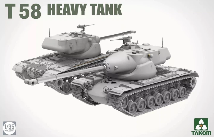 Збірна модель 1/35 Важкий американський танк Т58 Takom 2204 - Фото 2 Збірна модель 1/35 Важкий американський танк Т58 Takom 2204 - изображение 2